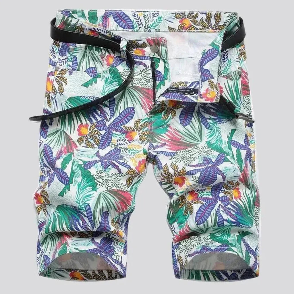 Skinny denim shorts
 for men