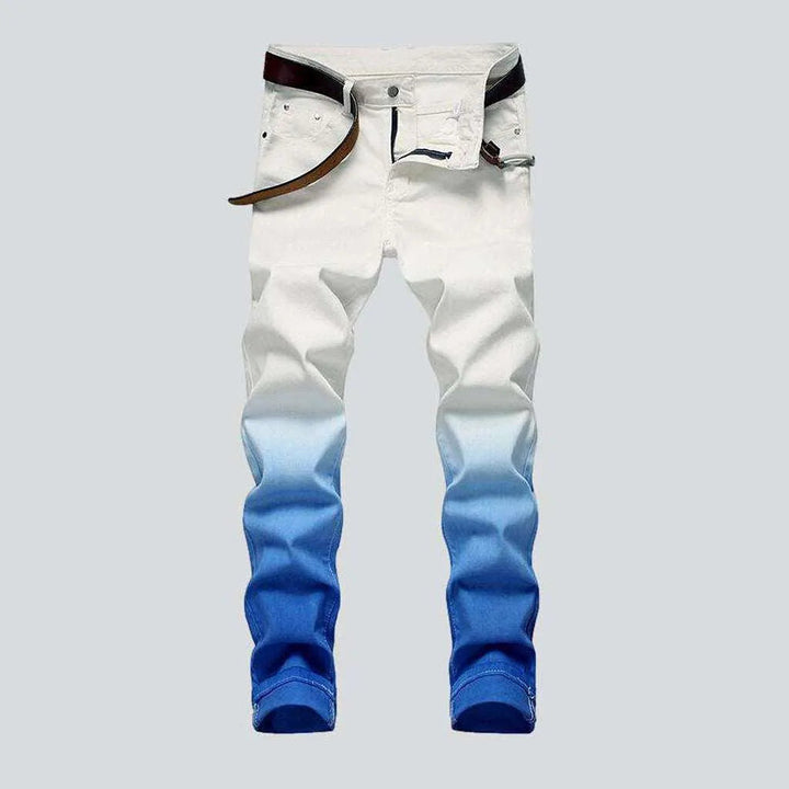 Blue contrast white men's jeans | Jeans4you.shop