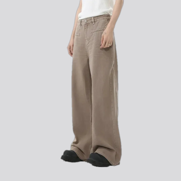 Baggy casual midweight jean pants for men