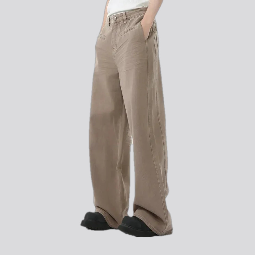 Baggy casual midweight jean pants for men