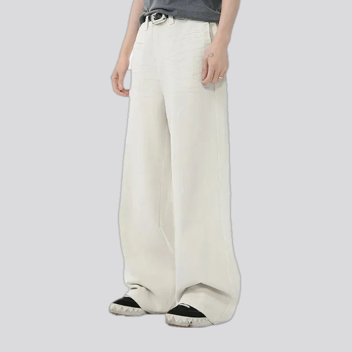 Baggy casual midweight jean pants for men